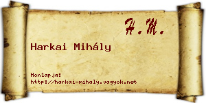 Harkai Mihály névjegykártya